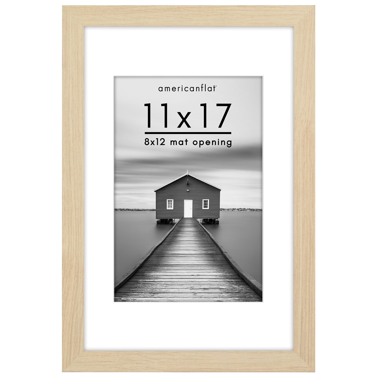 Americanflat Picture Frame with Wide Molding with Mat - Modern Wide Picture Frame - Plexiglass Cover - Hanging Hardware - Includes Easel